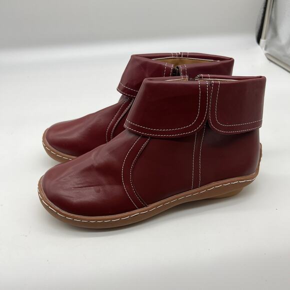 Fashion Womens Ankle Boot Comfortable Slip On Flat Booties Red Size 8US / 39CN - Picture 4 of 13